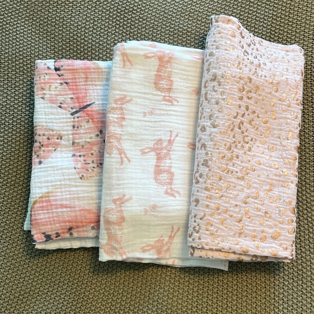 Pottery Barn Swaddle Blankets-Set of 3